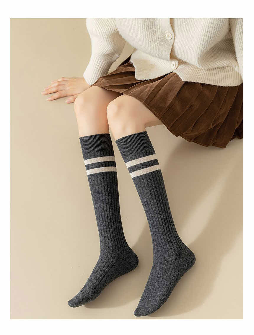 Student Fashion Ribbed Socks