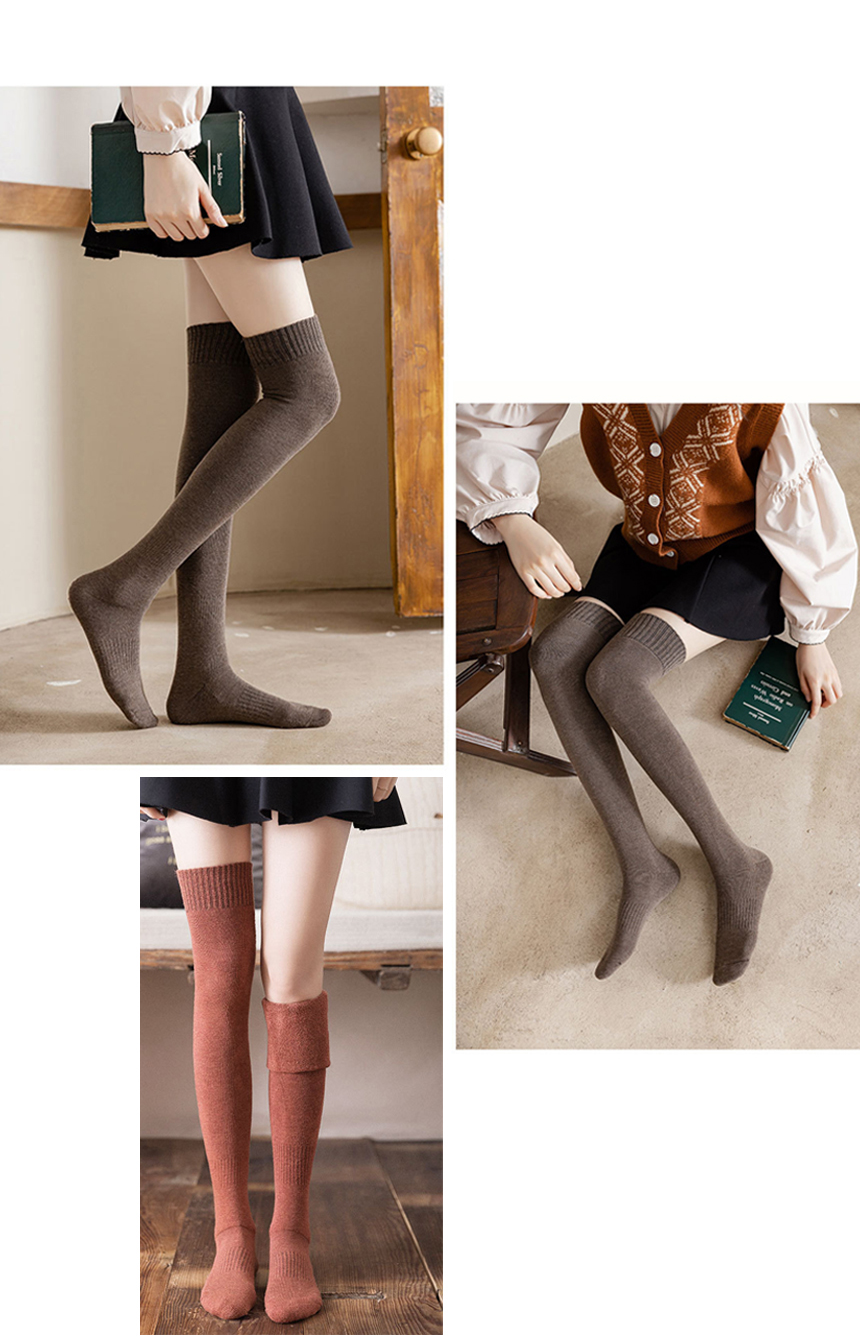 Recico Thick Fleece Over-Knee Socks Warm Heated Winter