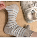 Mahhas Striped Rollup Embroidered Lovely Heart Socks