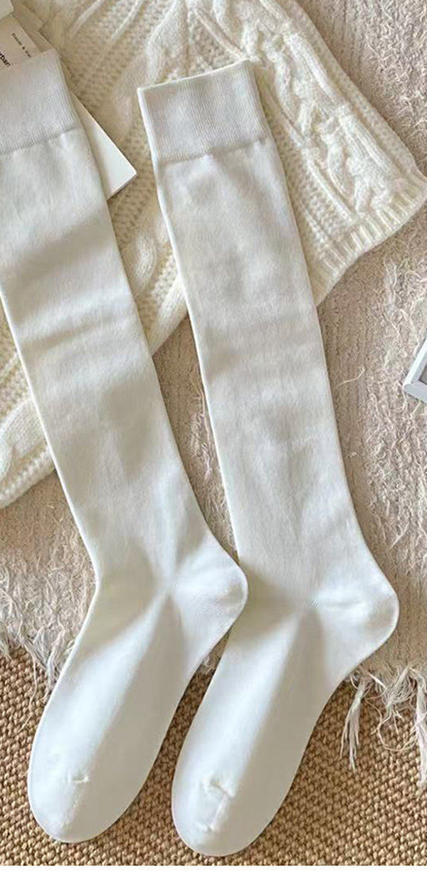 Autumn Basic Long Crew Socks