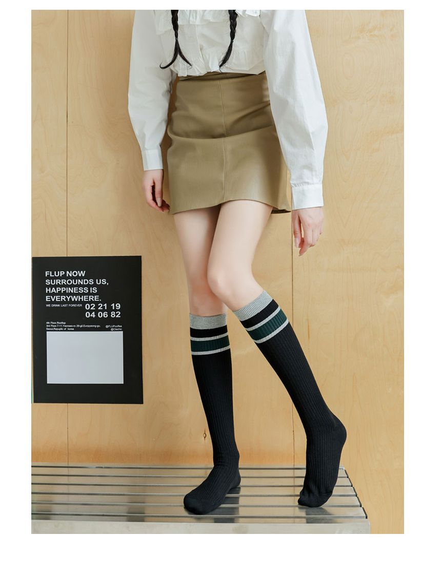 Women's Striped Colorblock Ribbed Socks