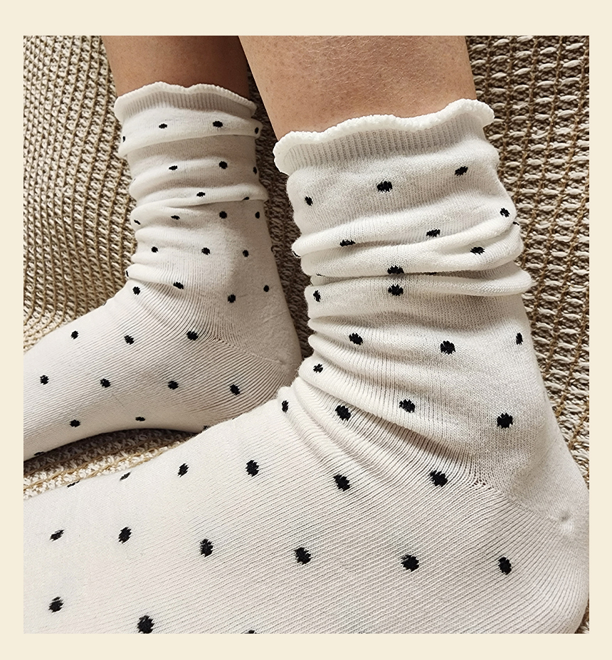 2-Way Women's Fashion Dot Ruffle Socks
