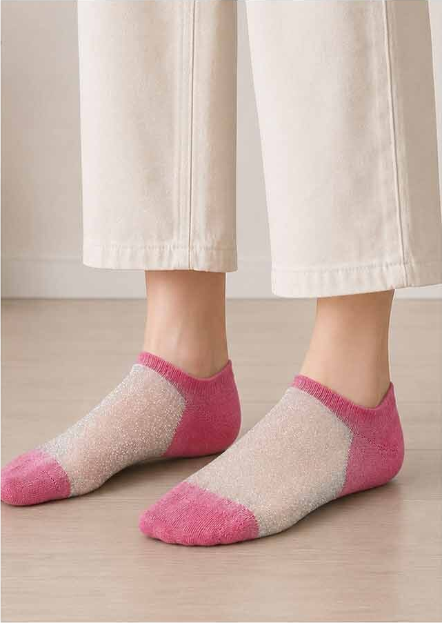Women's Sheer Mesh Sneaker Socks, Set of 3 Pairs, Random Color
