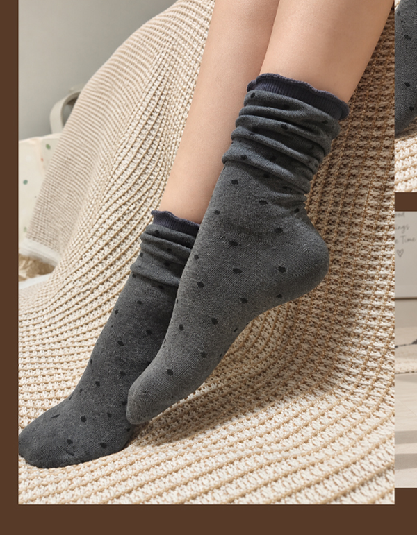 2-Way Women's Fashion Dot Ruffle Socks