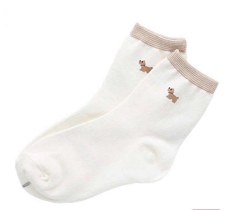 Women's Dog Casual Fashion Socks White 1 Pair