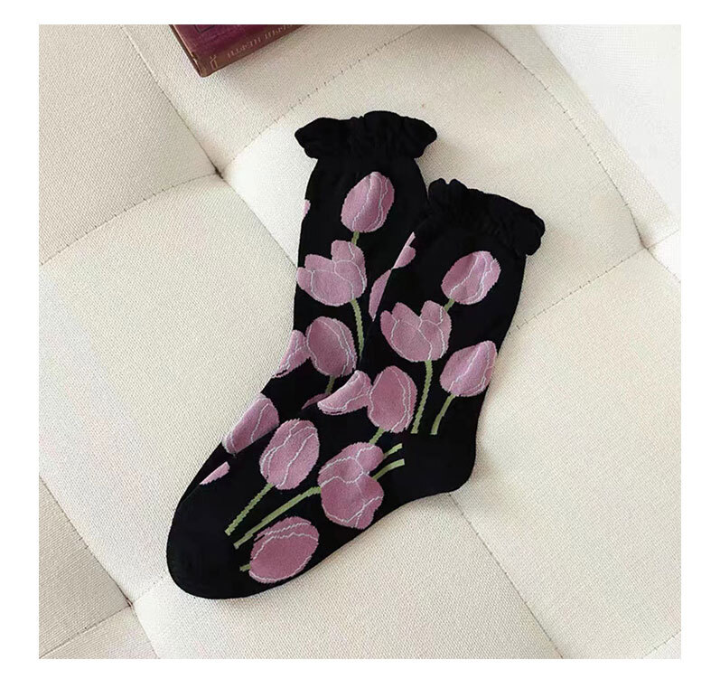 Pattern Frill Mid-Weight Socks