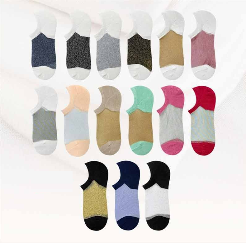 Women's Sheer Mesh Sneaker Socks, Set of 3 Pairs, Random Color