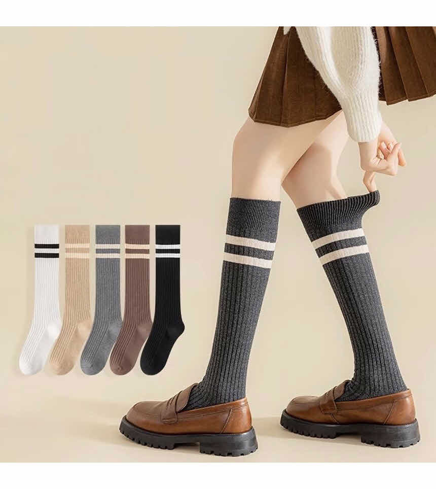Student Fashion Ribbed Socks