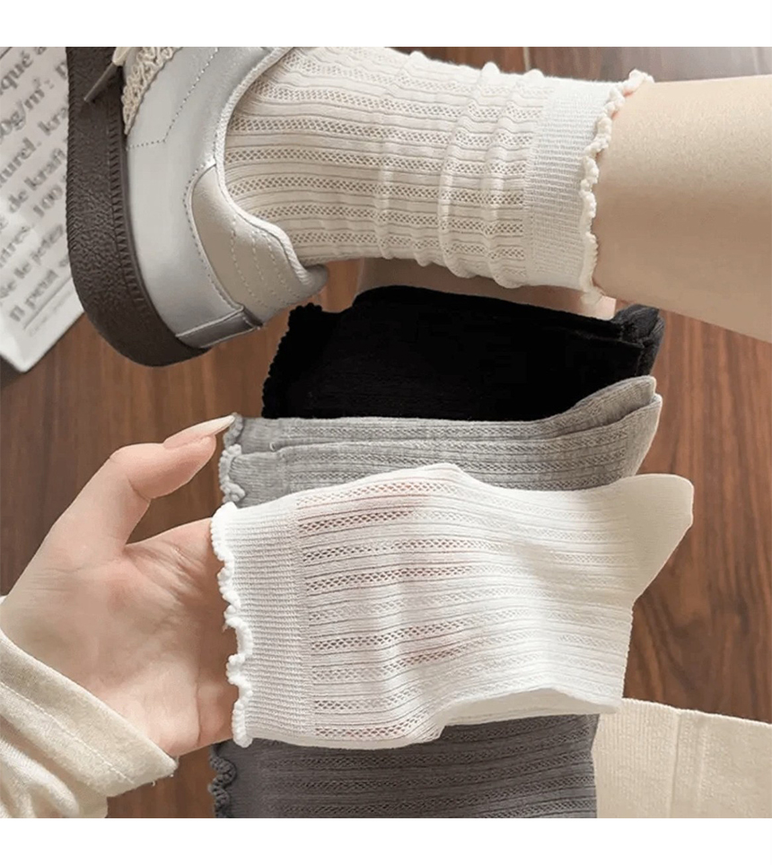 Women's Sheer Ruffle Breathable Fashion Socks