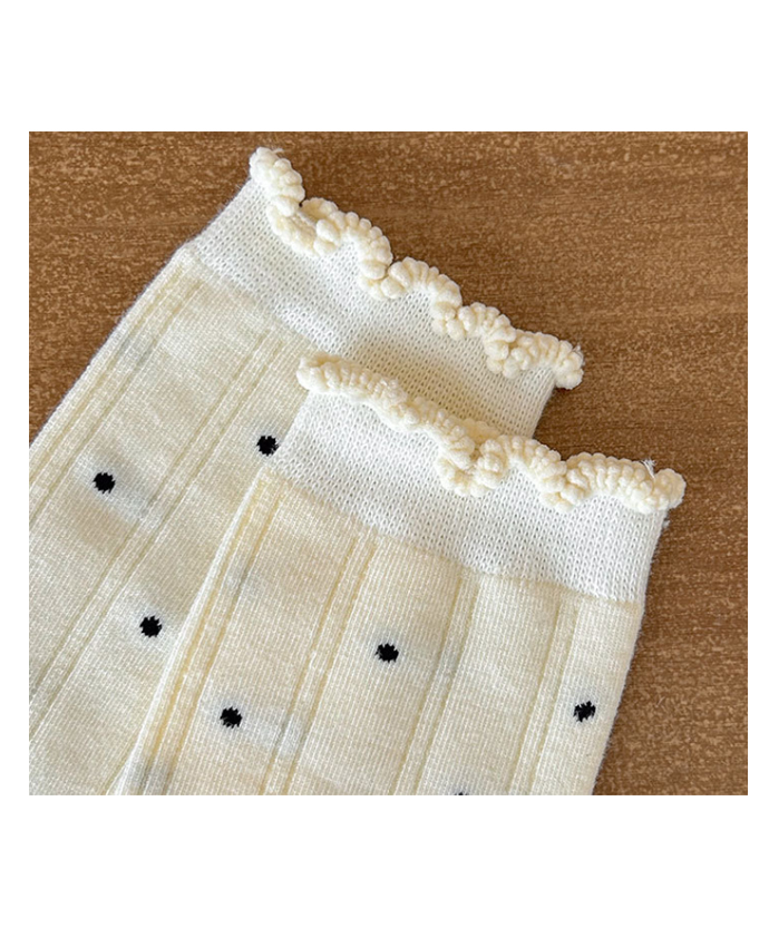 Women's Heart Ribbon Frill Mid-Calf Socks