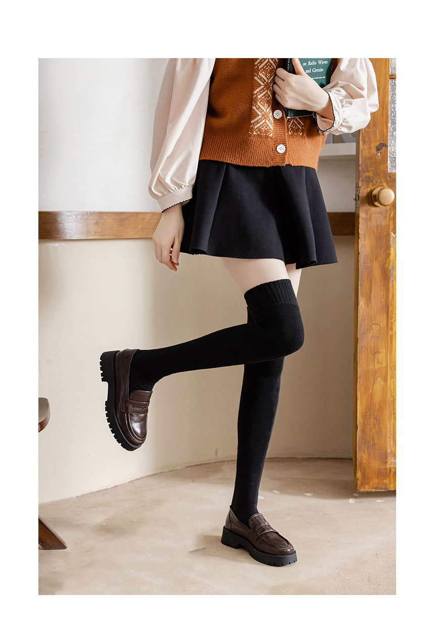 Resico Thick Fleece Over-Knee Socks Warm Heat Leg Warmer