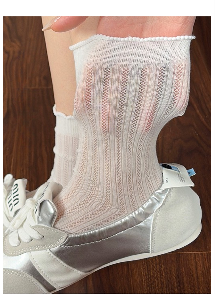 Women's Sheer Ruffle Mesh Fashion Socks