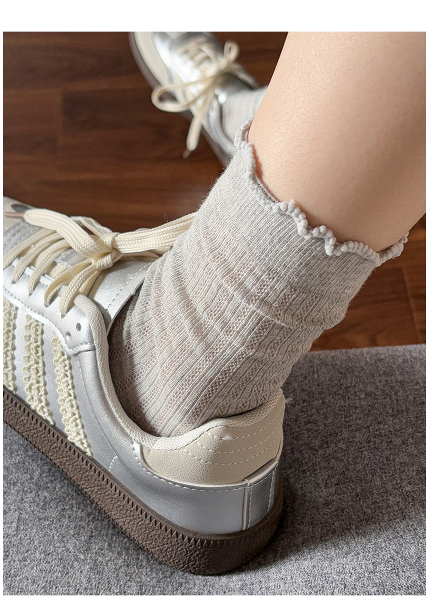 Women's Sheer Ruffle Mesh Fashion Socks