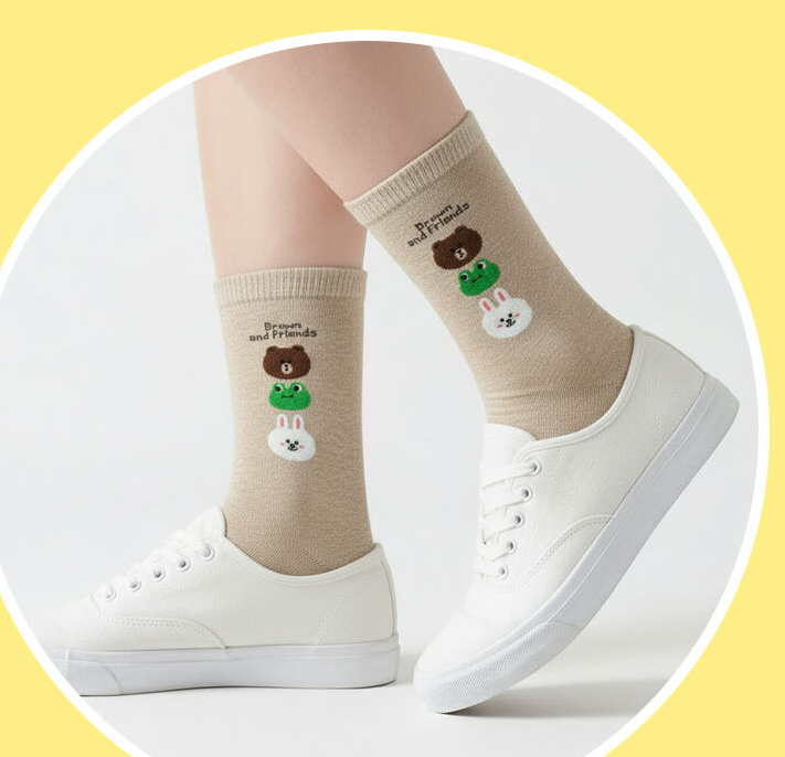 Character Crew Socks White