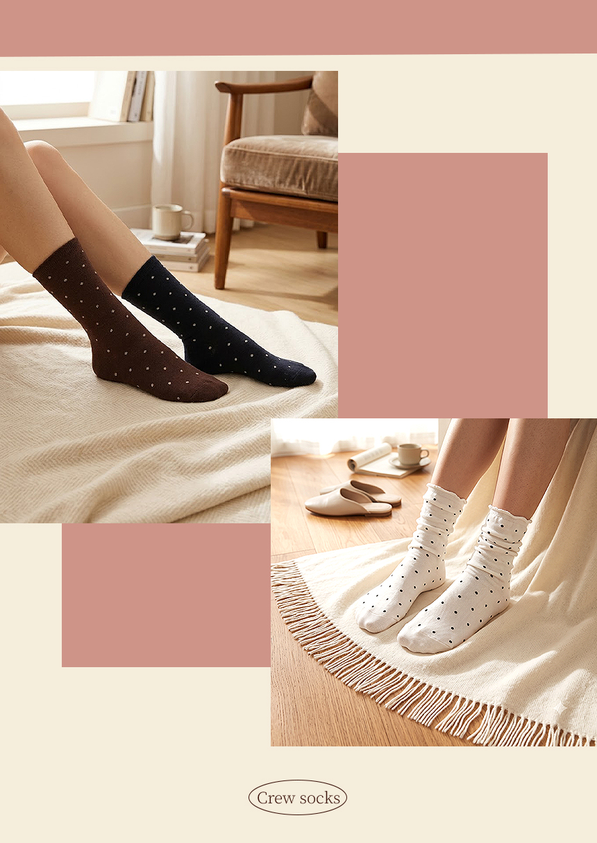 2-Way Women's Fashion Dot Ruffle Socks