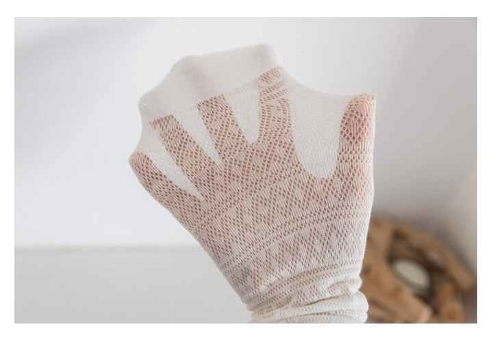Lace Pattern Mesh Ruffle Sheer Summer Socks