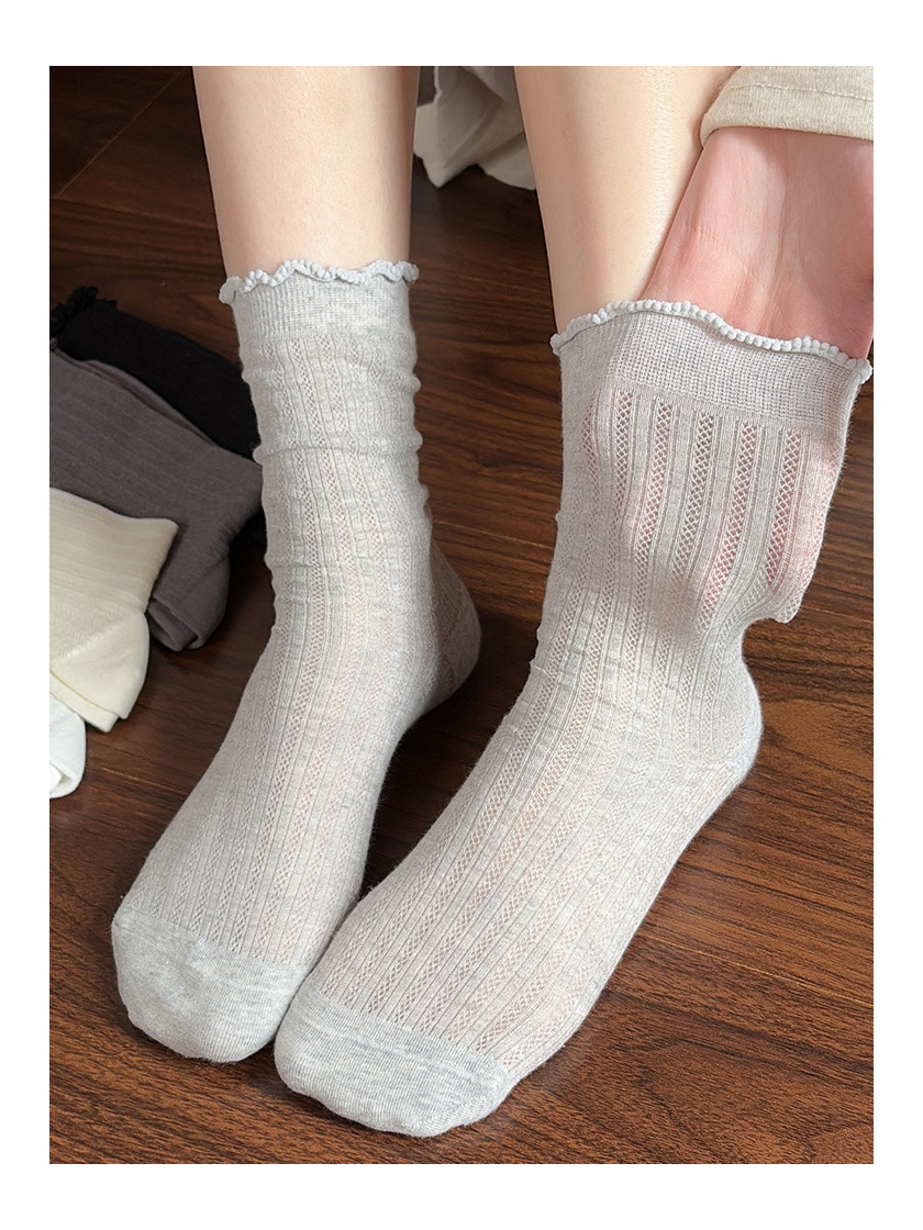Women's Sheer Ruffle Mesh Fashion Socks