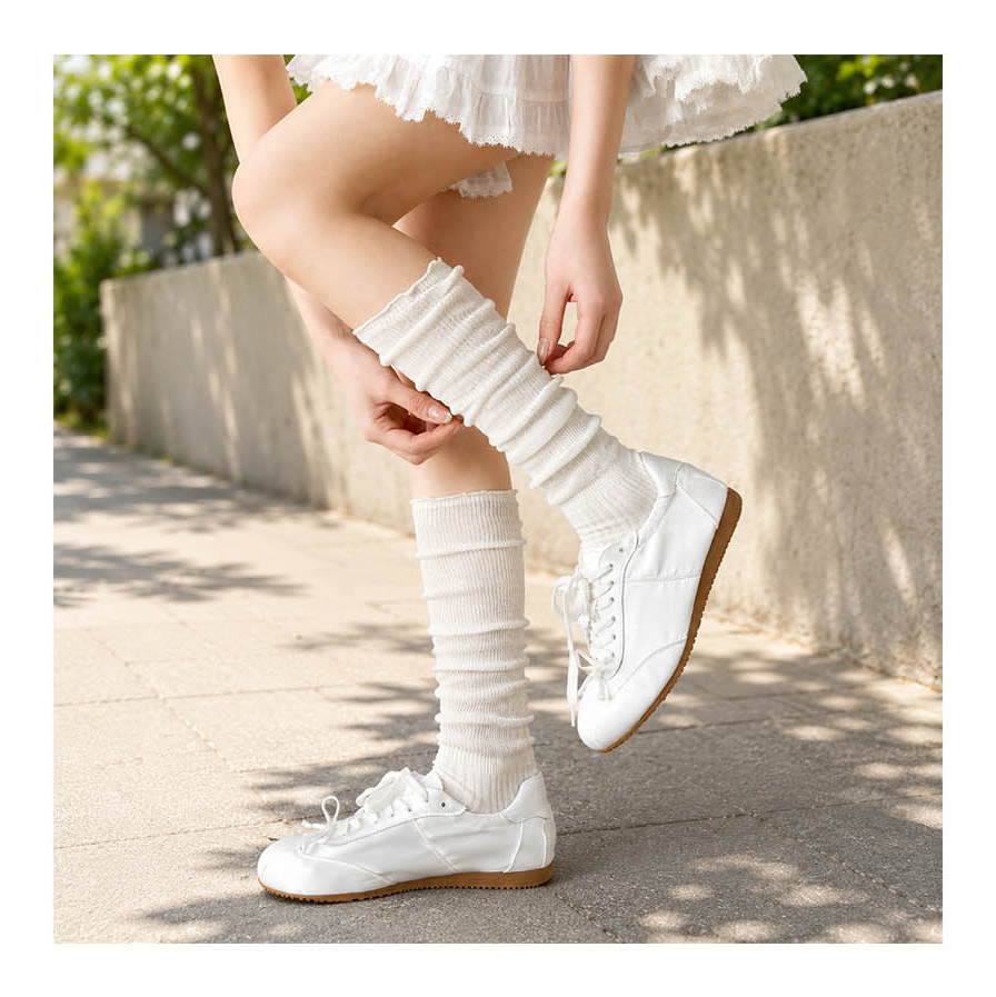 Ring Leg Warmer Thin Knit Ankle to Calf
