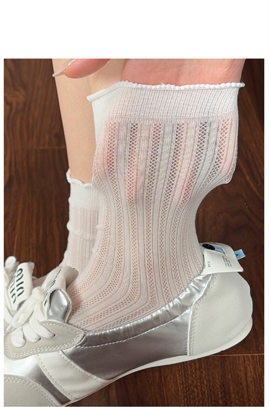 Women's Sheer Ruffle Mesh Fashion Socks
