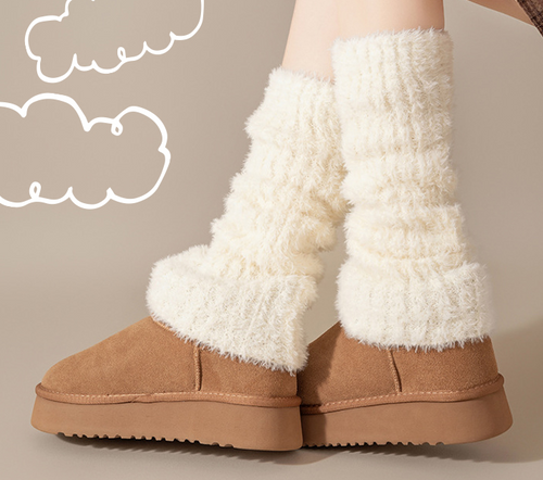 Fluffy Fur Leg Warmer Winter Socks