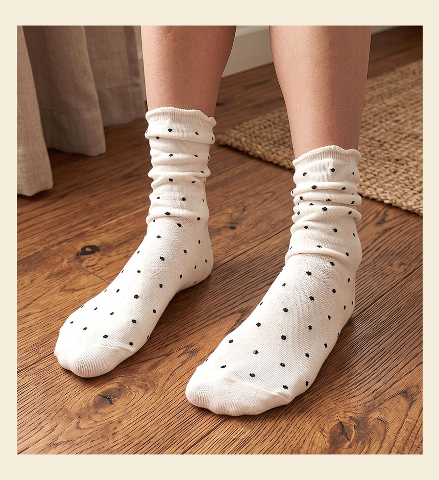 2-Way Women's Fashion Dot Ruffle Socks