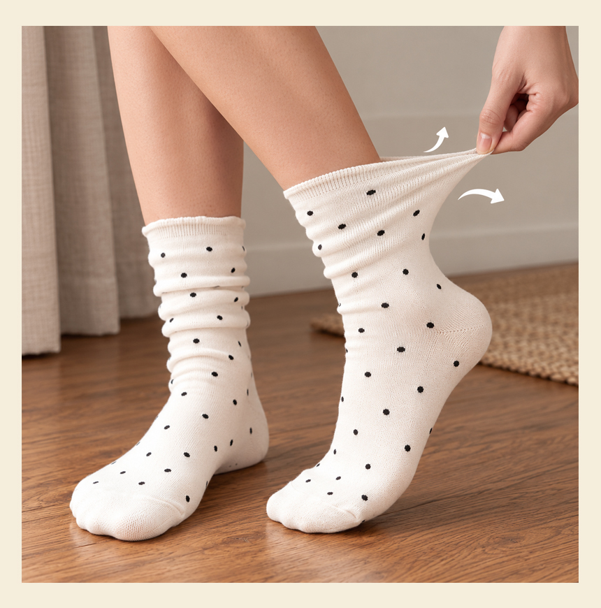 2-Way Women's Fashion Dot Ruffle Socks