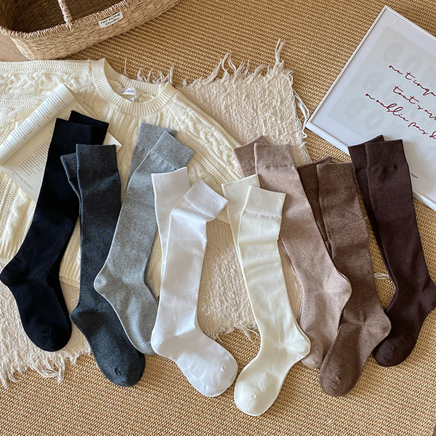 Autumn Basic Long Crew Socks