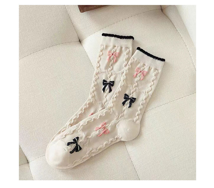 Pattern Frill Mid-Weight Socks
