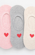 Women's One Heart Faux Socks With Silicone Sole, Gray