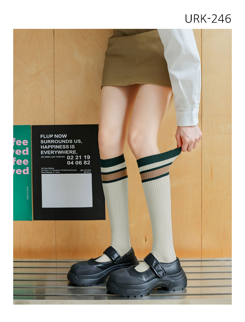Women's Striped Colorblock Ribbed Socks