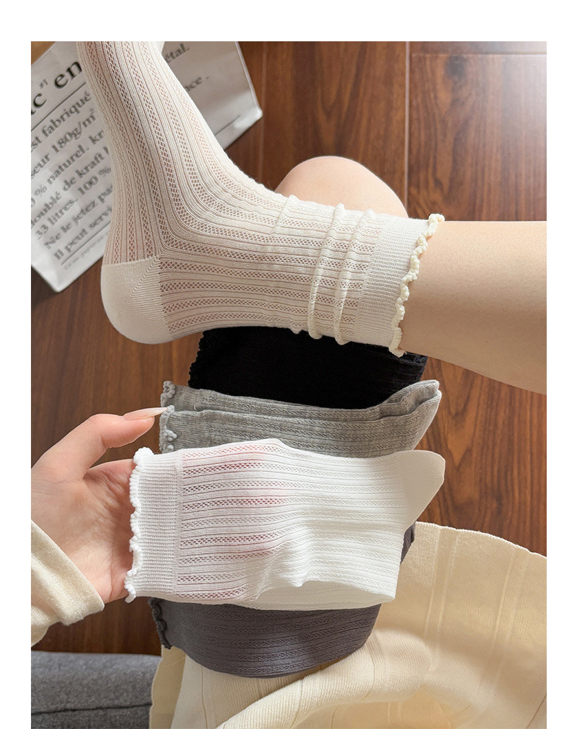 Women's Sheer Ruffle Mesh Fashion Socks