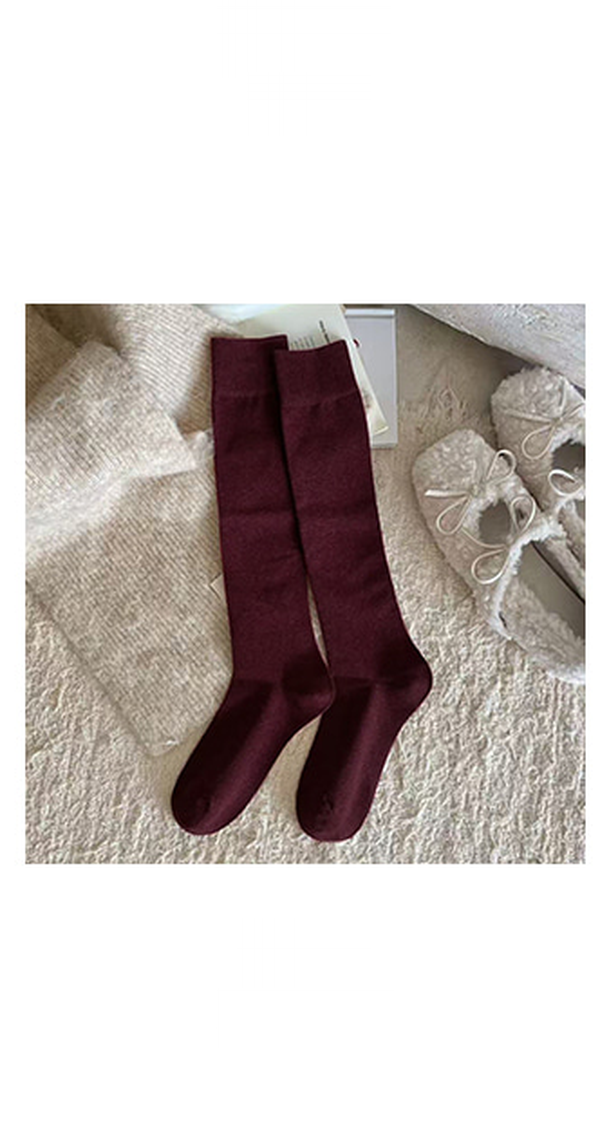 Autumn Basic Long Crew Socks