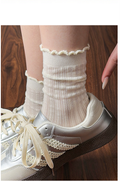 Women's Sheer Ruffle Mesh Fashion Socks