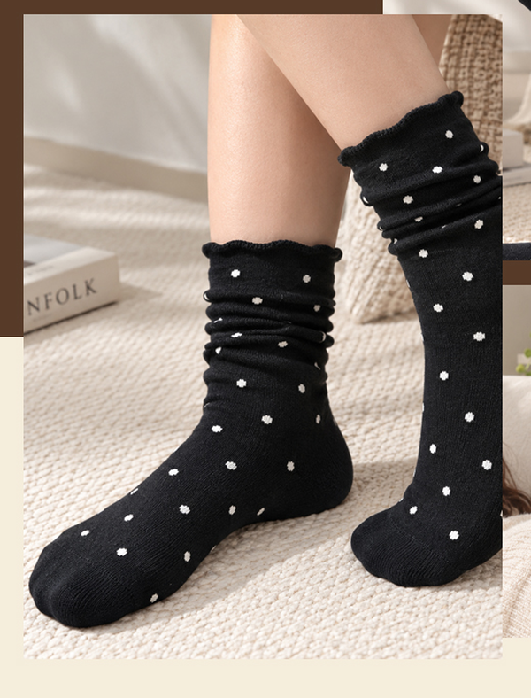 2-Way Women's Fashion Dot Ruffle Socks