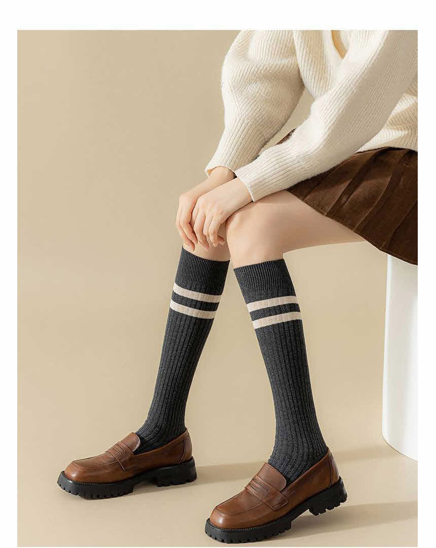 Student Fashion Ribbed Socks