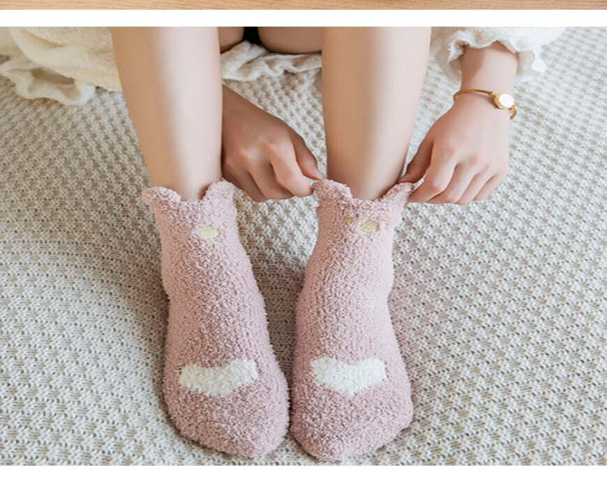 Character Dog Socks Fleece Lined Sleep Socks