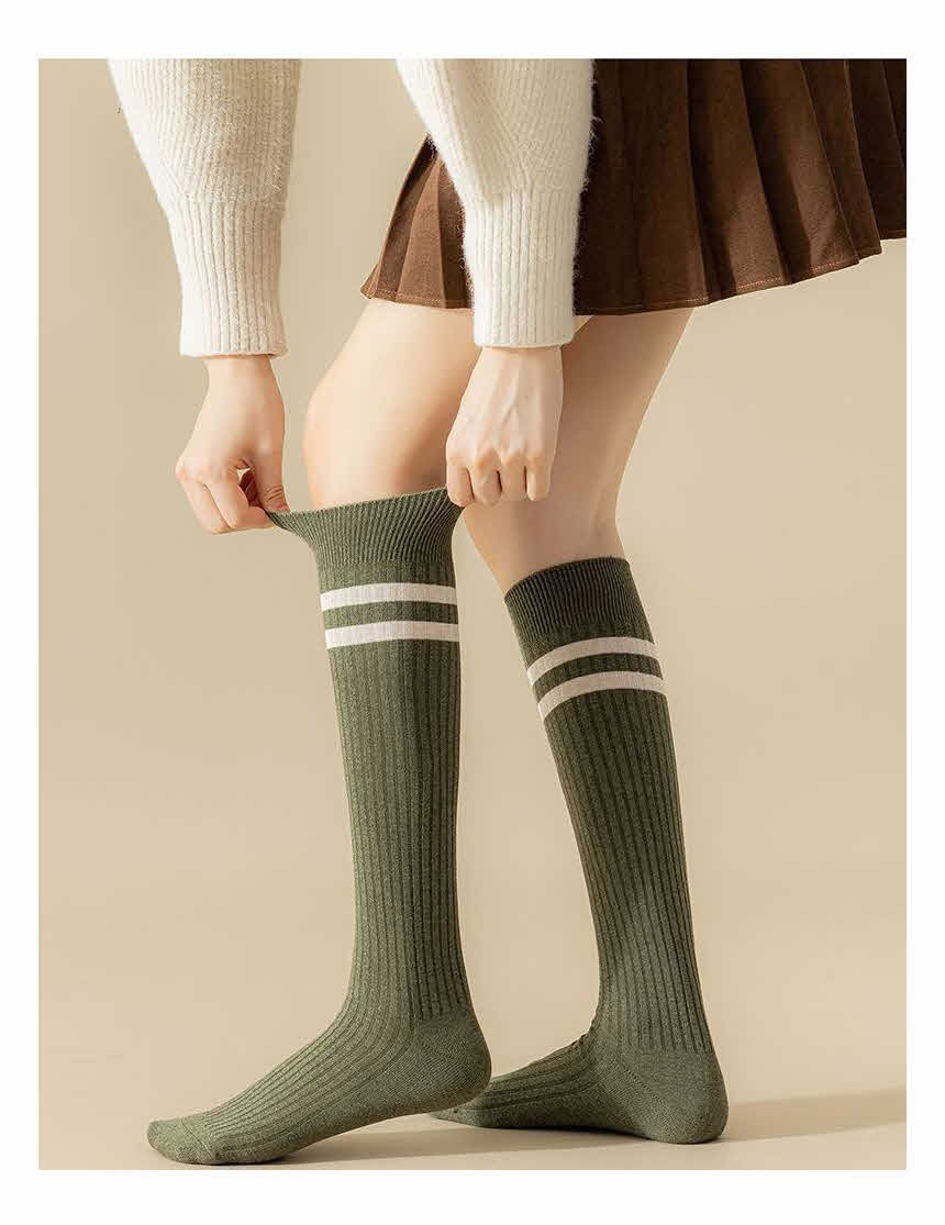 Student Fashion Ribbed Socks