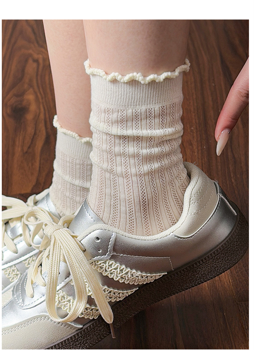 Women's Sheer Ruffle Breathable Fashion Socks