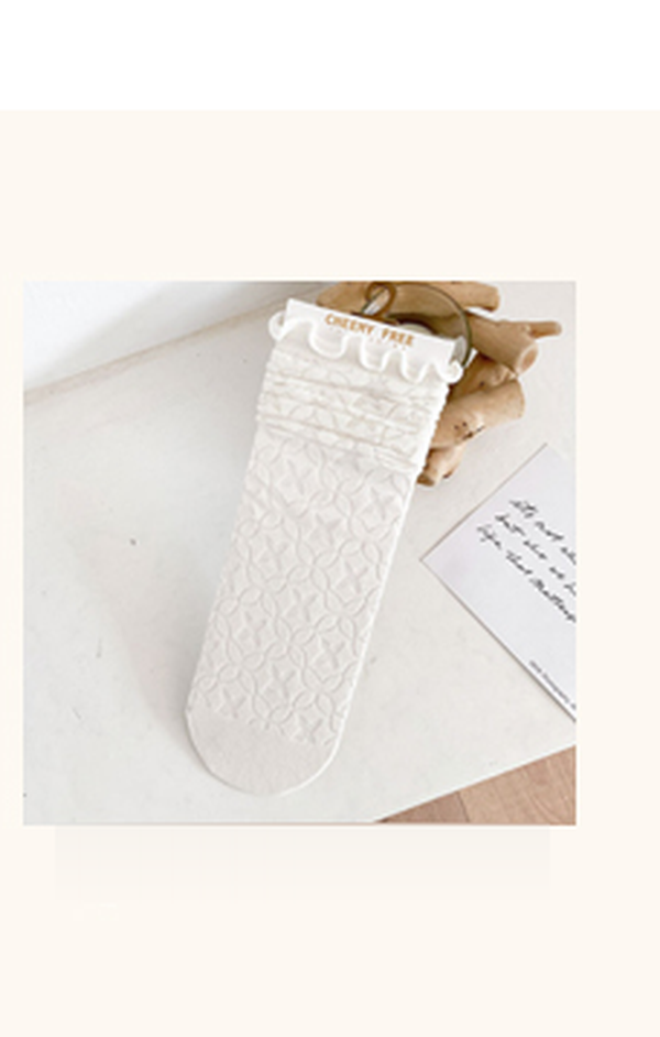 Lace Pattern Mesh Ruffle Sheer Summer Socks
