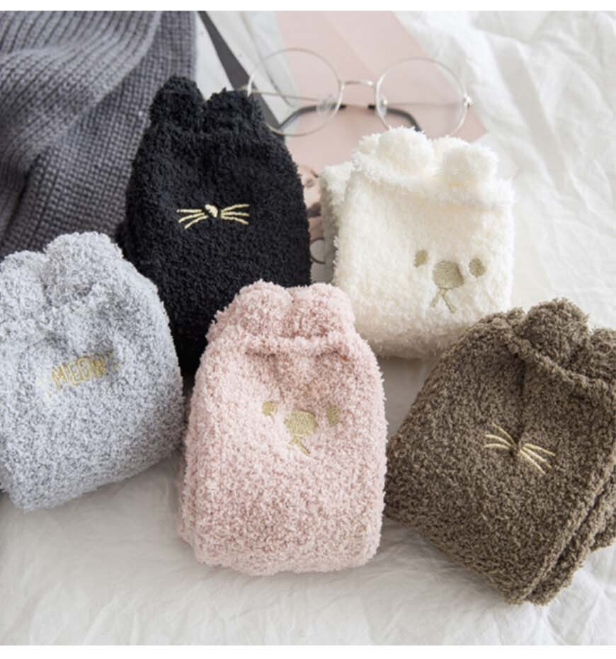 Character Dog Socks Fleece Lined Sleep Socks