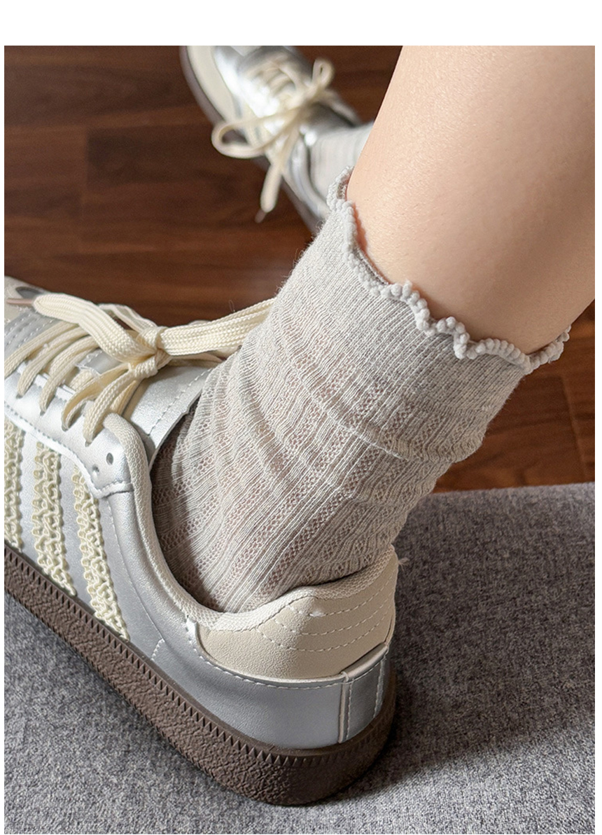 Women's Sheer Ruffle Mesh Fashion Socks