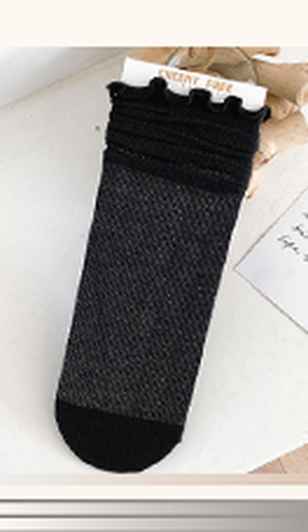 Lace Pattern Mesh Ruffle Sheer Summer Socks