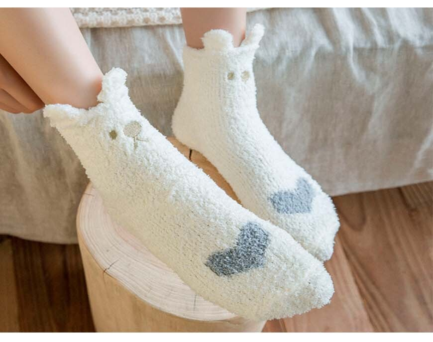 Character Dog Socks Fleece Lined Sleep Socks