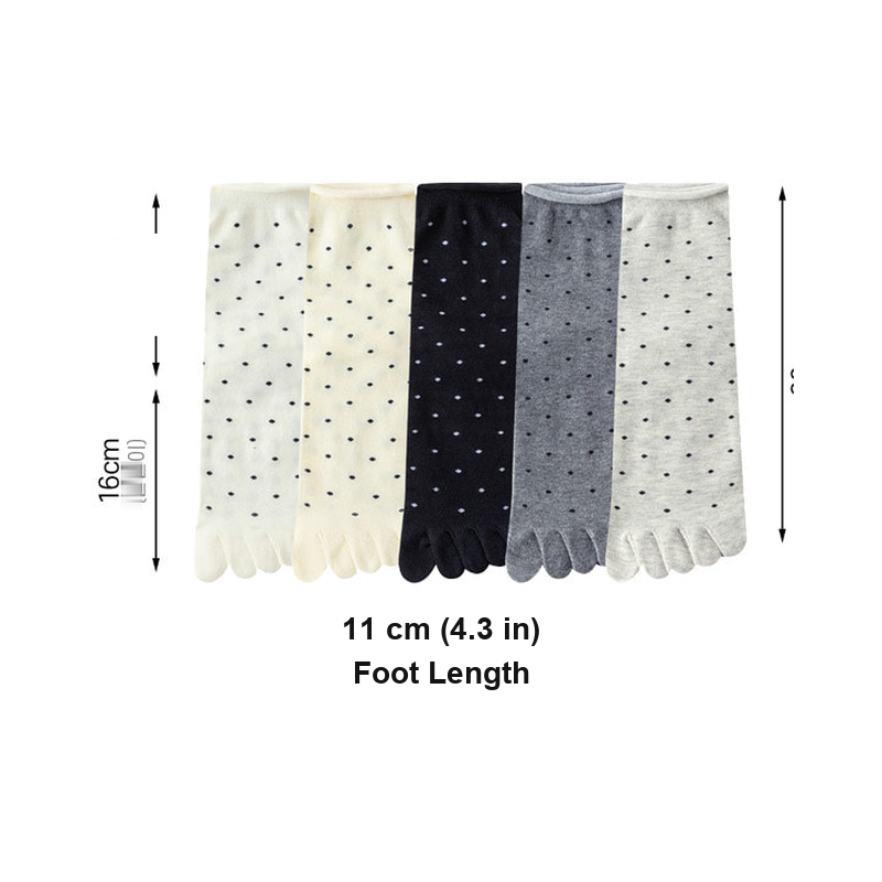 Patterned Rollup Daily Women's Ankle Dot Toe Socks