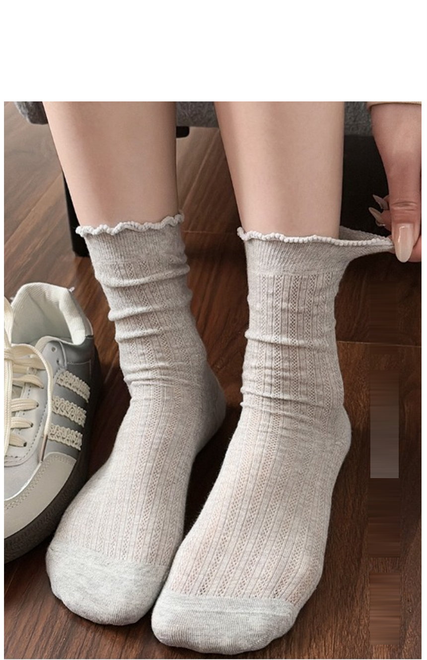 Women's Sheer Ruffle Mesh Fashion Socks