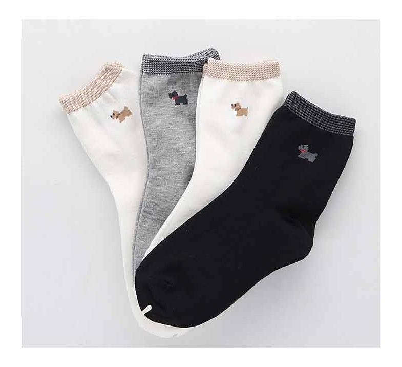 Women's Dog Casual Fashion Socks White 1 Pair